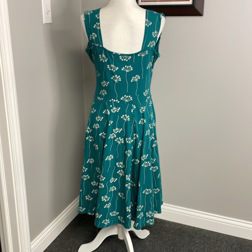 Effie's Heart Sleeveless Knee Length Dandelion Green Dress Size XL Knit Stretch - Picture 6 of 7